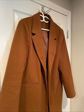 Ardene Women's Rust Brown Single-Breasted Trench Coat